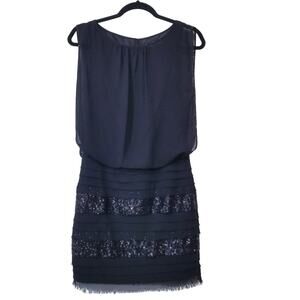 AIDAN by Aidan Mattox Sequins Black Mini Dress